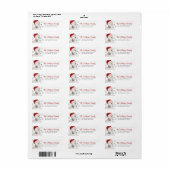 Santa Hat Snowflake White Poodle Retouradres Etiket (Full Sheet)