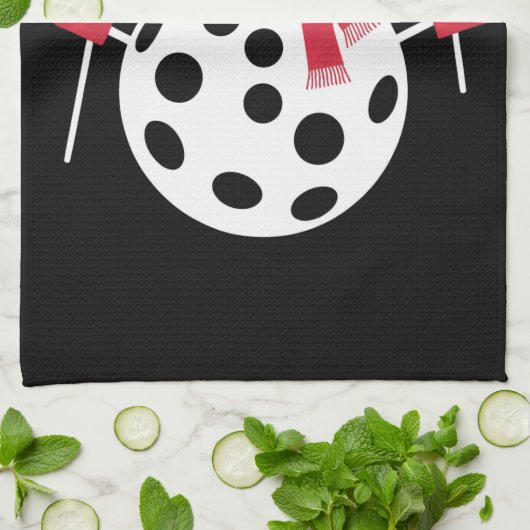 Santa Hat Snowman Familie Kerstmis Matching Pickle Theedoek (Gevouwen)