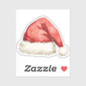 Santa Hat Sticker | Classic Holiday Doodle (Feuille)