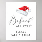 Santa Hat Take a Treat Baby shower Poster (Voorkant)