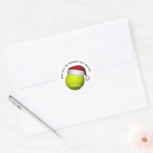 Santa Hat Tennis Bal Kerstmis Ronde Sticker