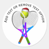 Santa Hat Tennis Bal Rackets Kerstmis Ronde Sticker (Voorkant)