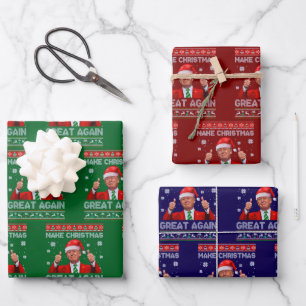 Santa Hat Trump en Trump maken kerst weer geweldig Inpakpapier Vel