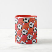 Santa Hat Voetbal Pattern op Red Mok (Midden)