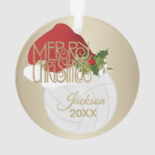 Santa Hat 🏐 Volleyball | DIY-naam Ornament (achterkant)