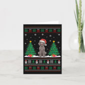 Santa Hat Weimaraner Dog Christmas Tree Lights Ugl Kaart (Voorkant)