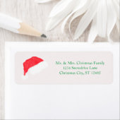 Santa Hat Wit Kerst retour adres label (Insitu)