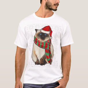 Santa Hat Xmas Himalayan Cat Ugly Chris T-shirt