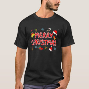 Santa Hat Xmas Sokken Snoep Serie Kerstmis T-shirt