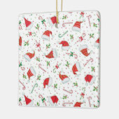 Santa Hats en snoeprietten Keramisch Ornament (Links)