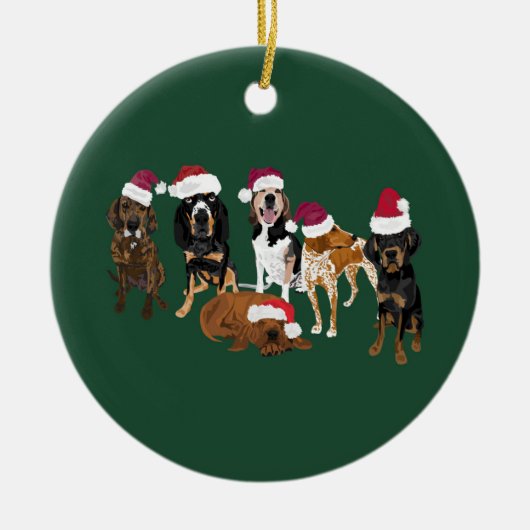 Santa Hats green Keramisch Ornament (Voorkant)