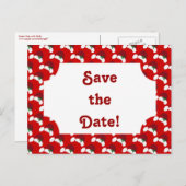 Santa Hats met Holly Save the Date Briefkaart (Voorkant / Achterkant)
