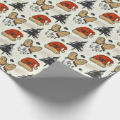 Santa Hats, Mittens en Trees Cadeaupapier (Hoek)