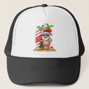 Santa Hawaiian Surfing Kerstzomer Surf Hawai Trucker Pet