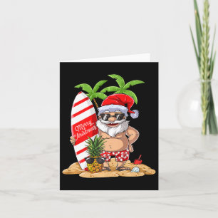 Santa Hawaiian Surfing T Shirt Kerstzomer Su Kaart