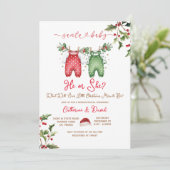 Santa He or She Christmas Gender Reveal Invitation (Debout devant)