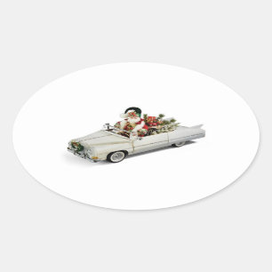 **SANTA HEEFT EEN GRONDNIEUWE RIDE** CHRISTMAS OVALE STICKER
