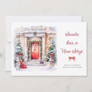 SANTA HEEFT EEN NIEUWE HALTE   Vakantie verhuizing Feestdagenkaart