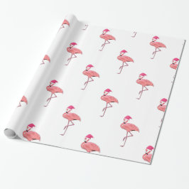 Santa Helper Flamingos Pattern Cadeaupapier