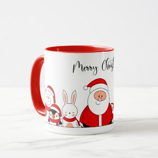 Santa & Helpers Christmas Mug Mok (Voorkant links)