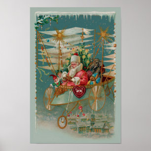 Santa & His Amazing Flying Machine Poster