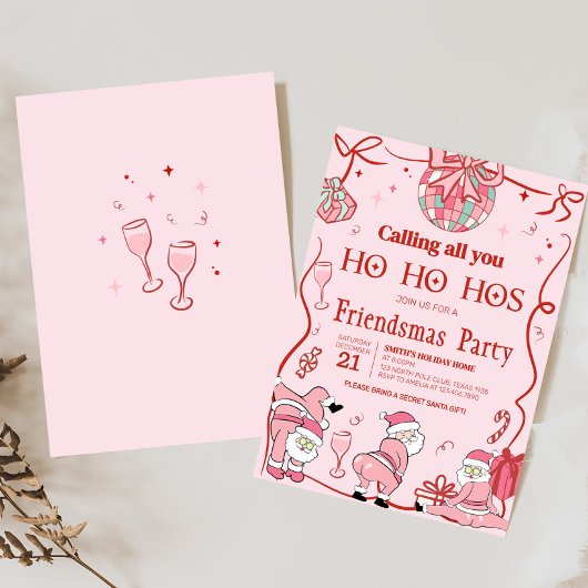 Santa Ho Ho Hos Grappige Vriendjes Kerstfeest Kaart