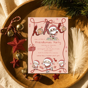 Santa Ho Ho Hos Grappige Vriendjes Kerstfeest Kaart