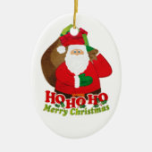 Santa HO HO rood groen en wit ornament (Voorkant)