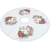 Santa Ho Ho Sleigh Reindeer Classic Kerstboom Rok (Gekanteld)