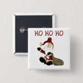 Santa HO HO T-shirts en geschenken Vierkante Button 5,1 Cm (Voorkant /achterkant)