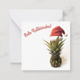 Santa Hoed Ananas Flat Note Kaart. Notitiekaartje