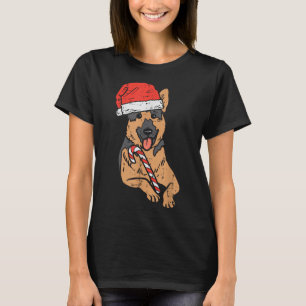 Santa Hoed Duitse Herder Hond Kerstmis T-shirt