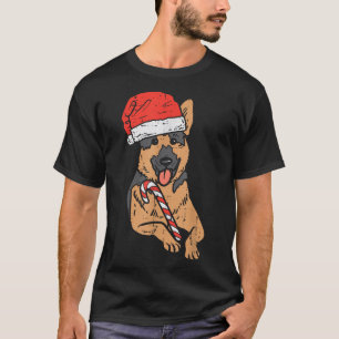 Santa Hoed Duitse Herder Hond Kerstmis T-shirt