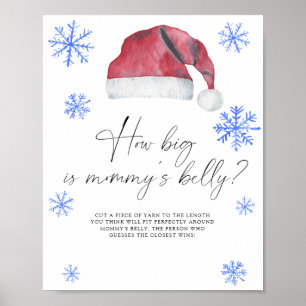 Santa hoed - hoe groot is mama's buik spel poster