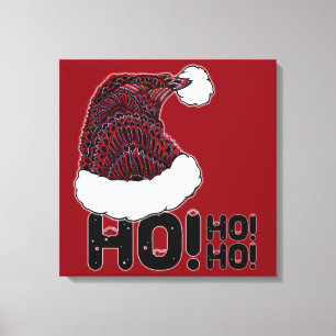Santa Hoed met Tekst Canvas Afdruk
