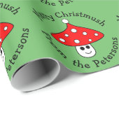 Santa Hoed Paddestoel Wrapping Papier (Rol Hoek)