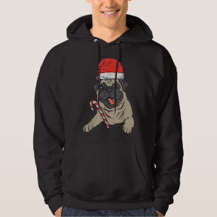Santa hoed pug hond kerst hoodie