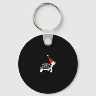 Santa Hoed Schildpad - Vintage Zeeschildpad Kerstm Sleutelhanger