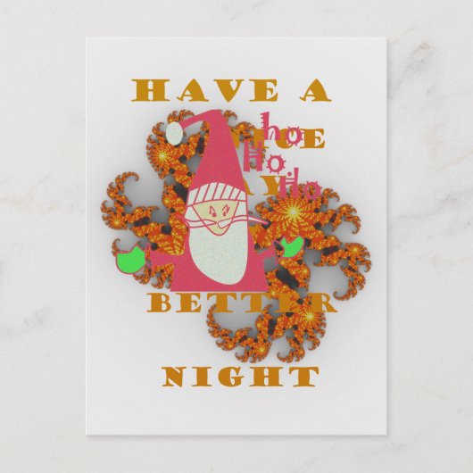 Santa Hohoho! Kerstdag en beter 's nachts Feestdagenkaart (Voorkant)