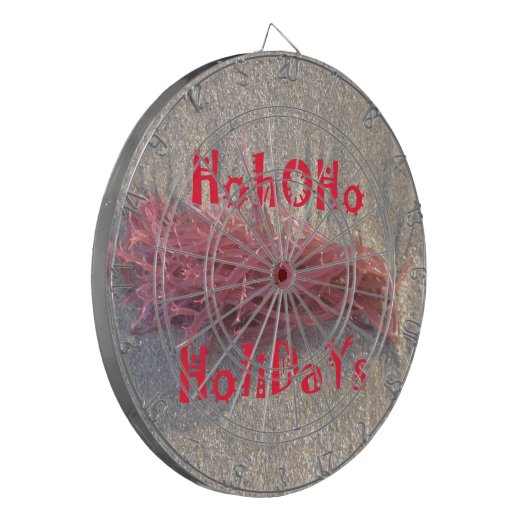 Santa HoHoHo Vrolijk Kerstfeest van doorsnee kleur Dartbord (Voorkant Links)