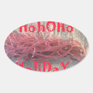 Santa HoHoHo Vrolijk Kerstfeest van doorsnee kleur Ovale Sticker