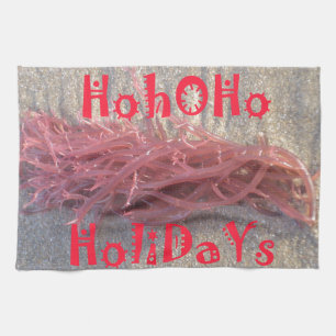 Santa HoHoHo Vrolijk Kerstfeest van doorsnee kleur Theedoek