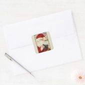  "Santa Holding"-binoculars Vierkante Sticker (Envelop)