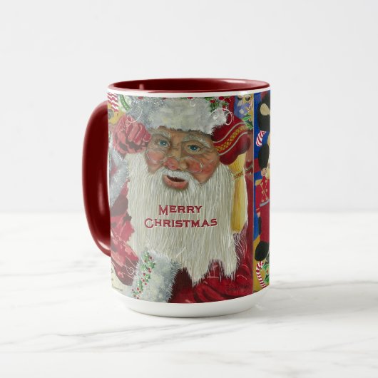 Santa Holiday 15 oz Classic Mok Controle Twee keer (Voorkant links)