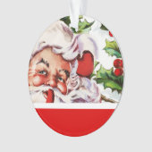 Santa holly mistletoe PERSONALIZE Ornament (voorkant)