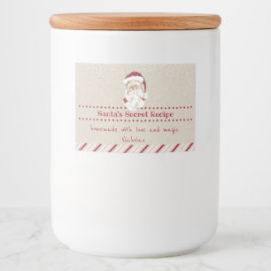Santa Homemade Treat Voedselcontainer Etiket