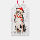 Santa Hond Australische Herder Kerstmis Cadeaulabel (Voorkant)