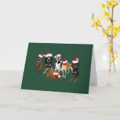 Santa-honden Kaart (Gele Bloem)