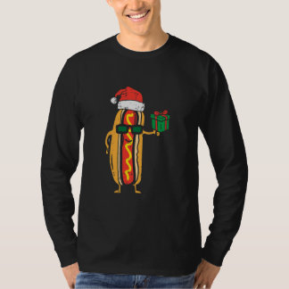 Santa Hotdog Funny Xmas kerstfeest voor kerstmis T-shirt
