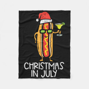 Santa Hotdog Kerstmis In Juli Zomer Xmas Eten Lo Fleece Deken